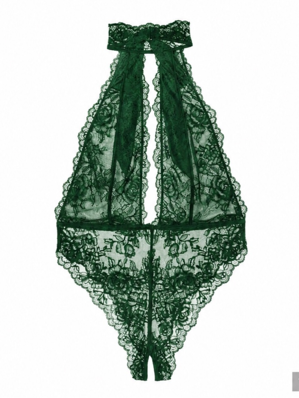New! Victoria’s Secret Rose Lace Halter Crotchless Bodysuit XS 9080